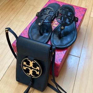Tory Burch bundle Slides and Phone purse